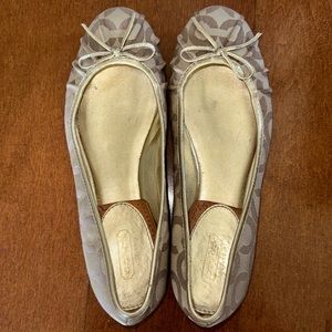 Coach Gold/Tan Flats